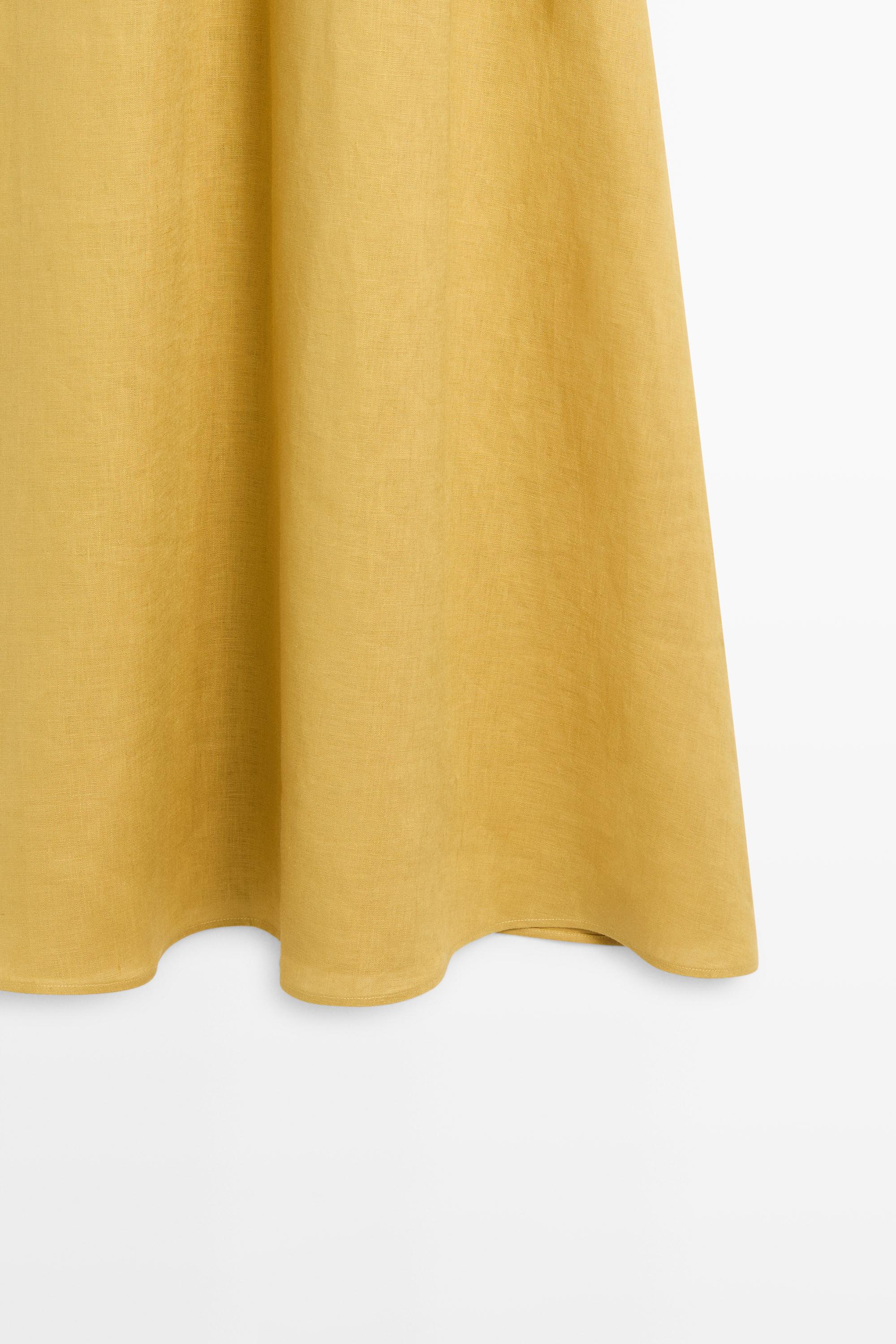 100% linen long halterneck dress